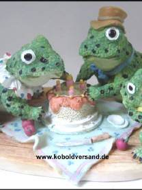 Frosch-Familie feiert