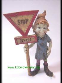 Stopschild Pixie Kobold Figur
