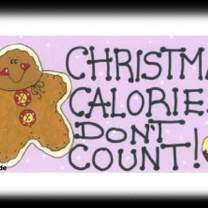 Schild Weihnachtskalorien zählen nicht