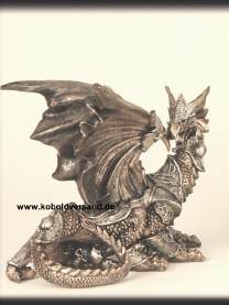 Drachenfigur Wächter in bronze Optik